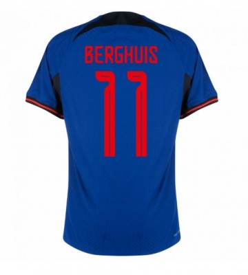 Netherlands Steven Berghuis #11 Replica Away Stadium Shirt World Cup 2022 Short Sleeve